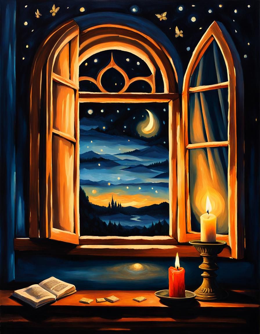 Moths and Candlelight: An Oil Painting