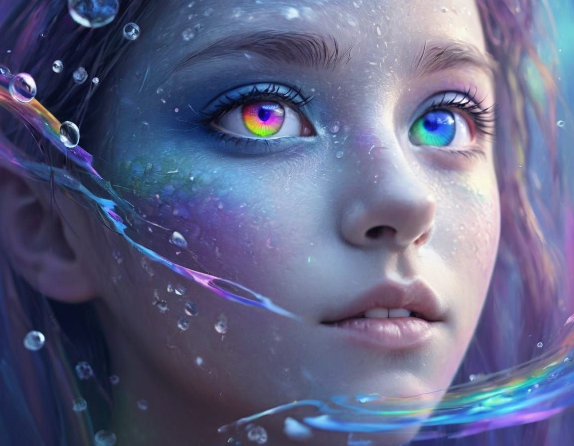 Rainbow Reflection Captured in Human Eyes