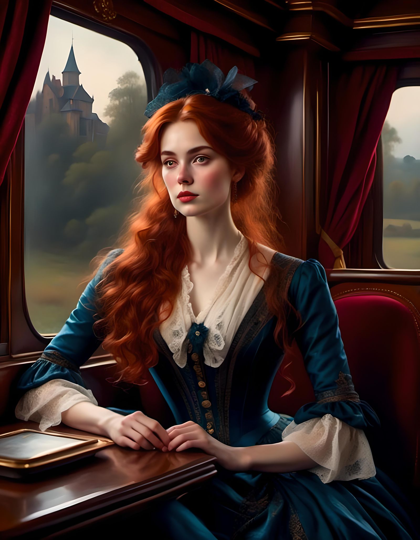 Victorian Woman Portrait in Mystical Fantasy Style