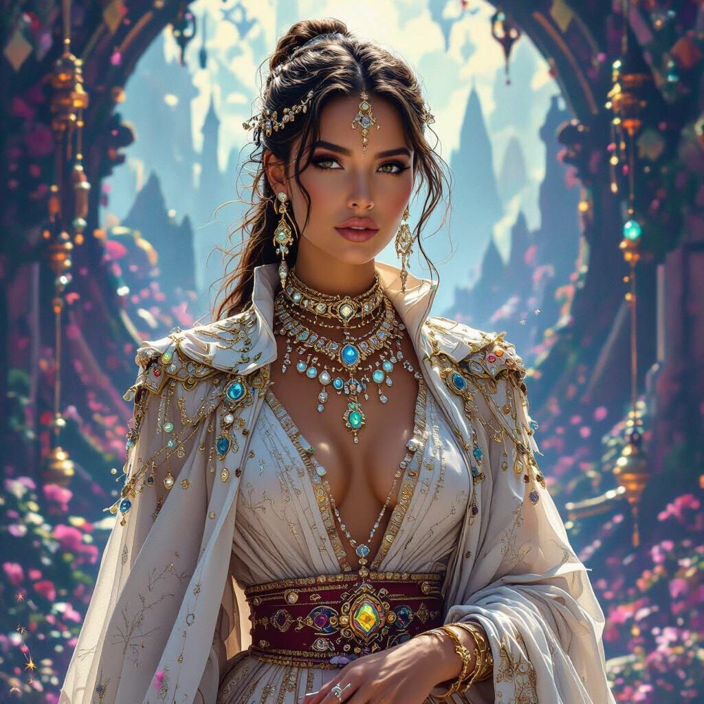 Ethereal Human in Dreamlike Futuristic Landscape