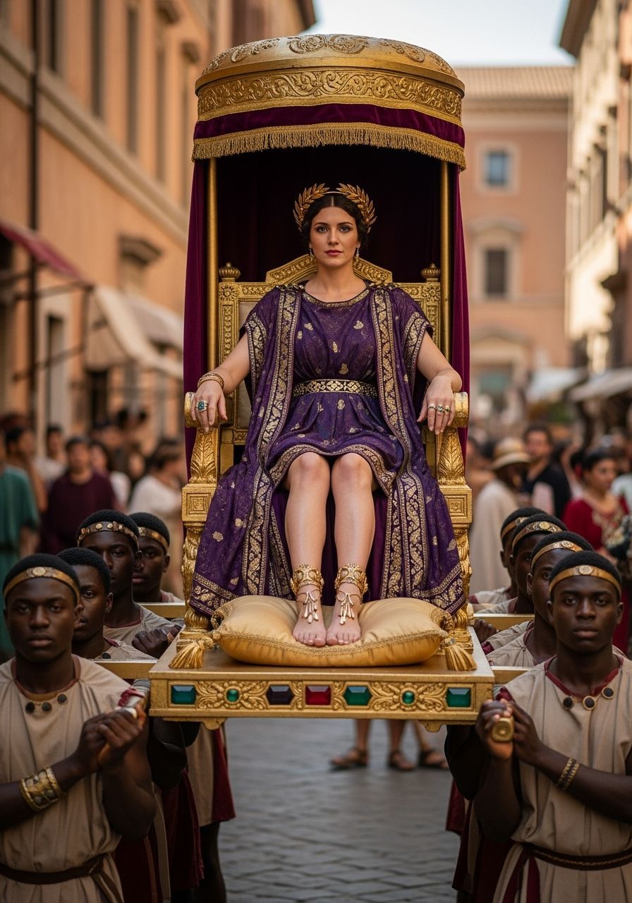 Empress Messalina on Litter in Ancient Rome