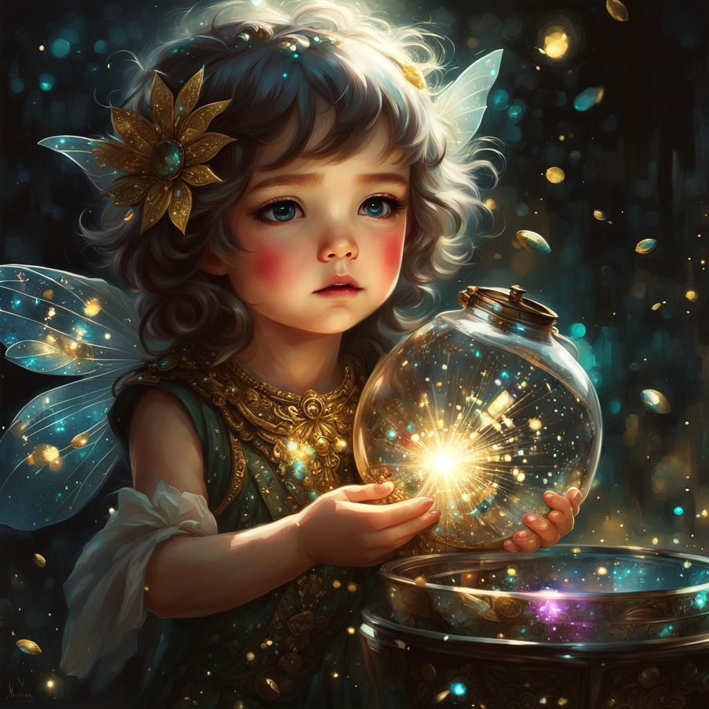 Chibi Fairy Dazzles with Sparkling Costume in Vibrant, Detai...