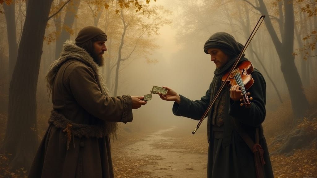 Fiddler's Due: A Romantic Era Scene