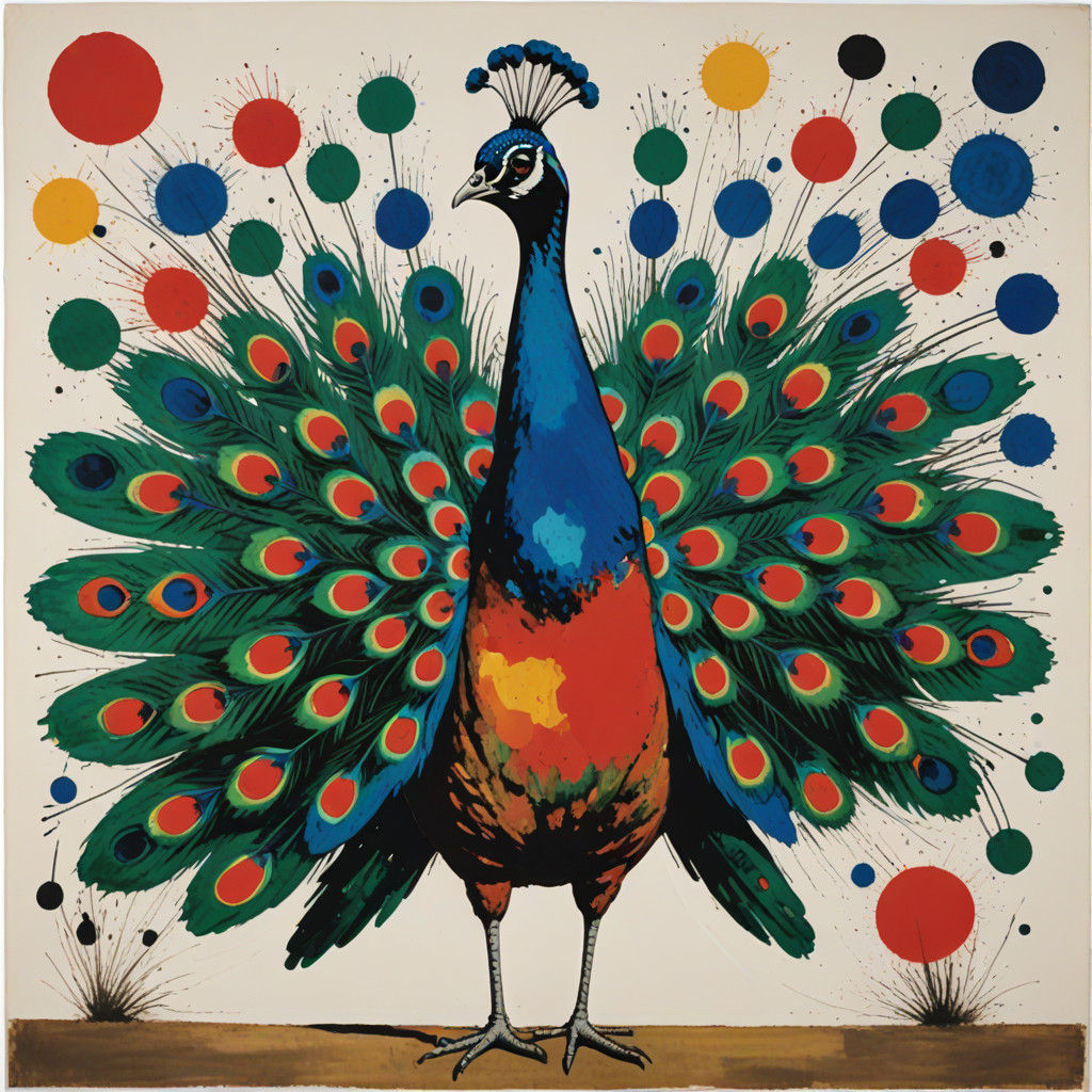 Surreal Avian Mashup of Peacock and Woodcock