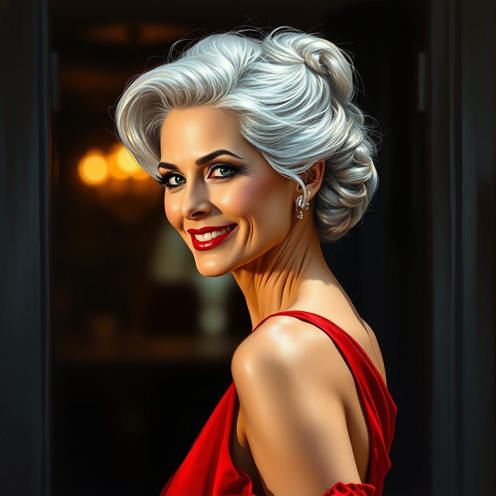 Glamorous Lady in Red Delight