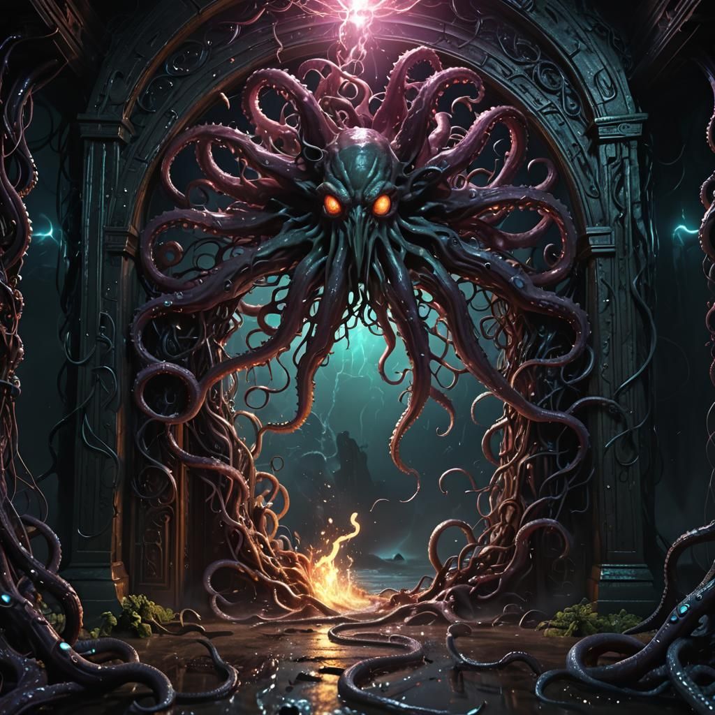 Eldritch Portal with Cosmic Horror Tentacles