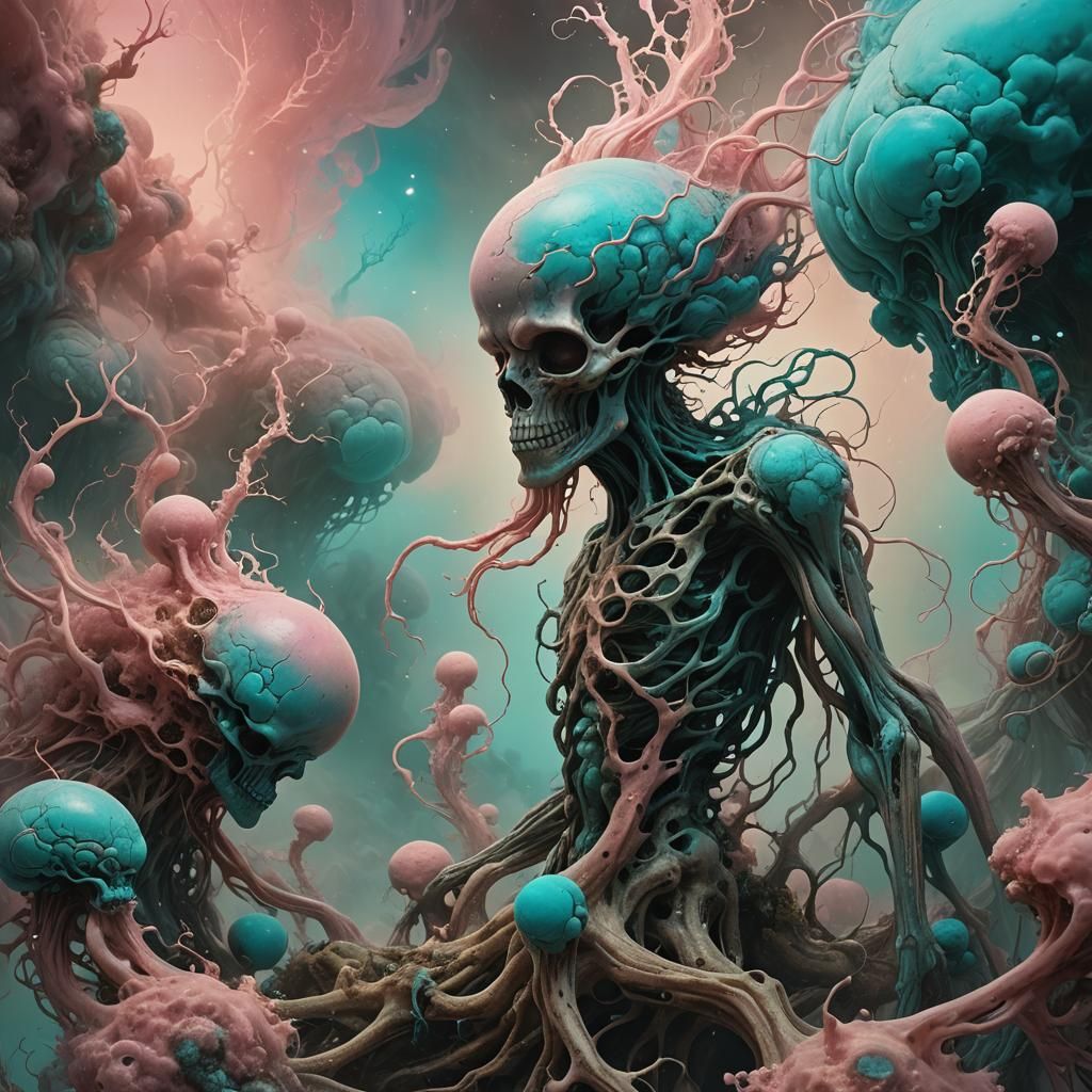 Beksiński-Inspired Biomechanical Cerebral Cortex with Alien ...