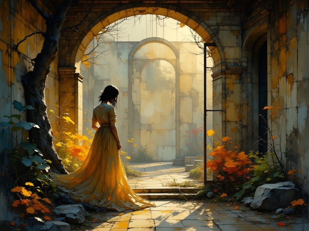 Window View of Courtyard Concept Art