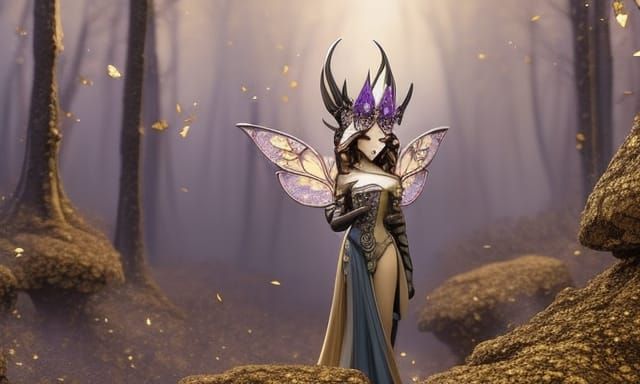 Glittering Fairy in Maple Forest Box