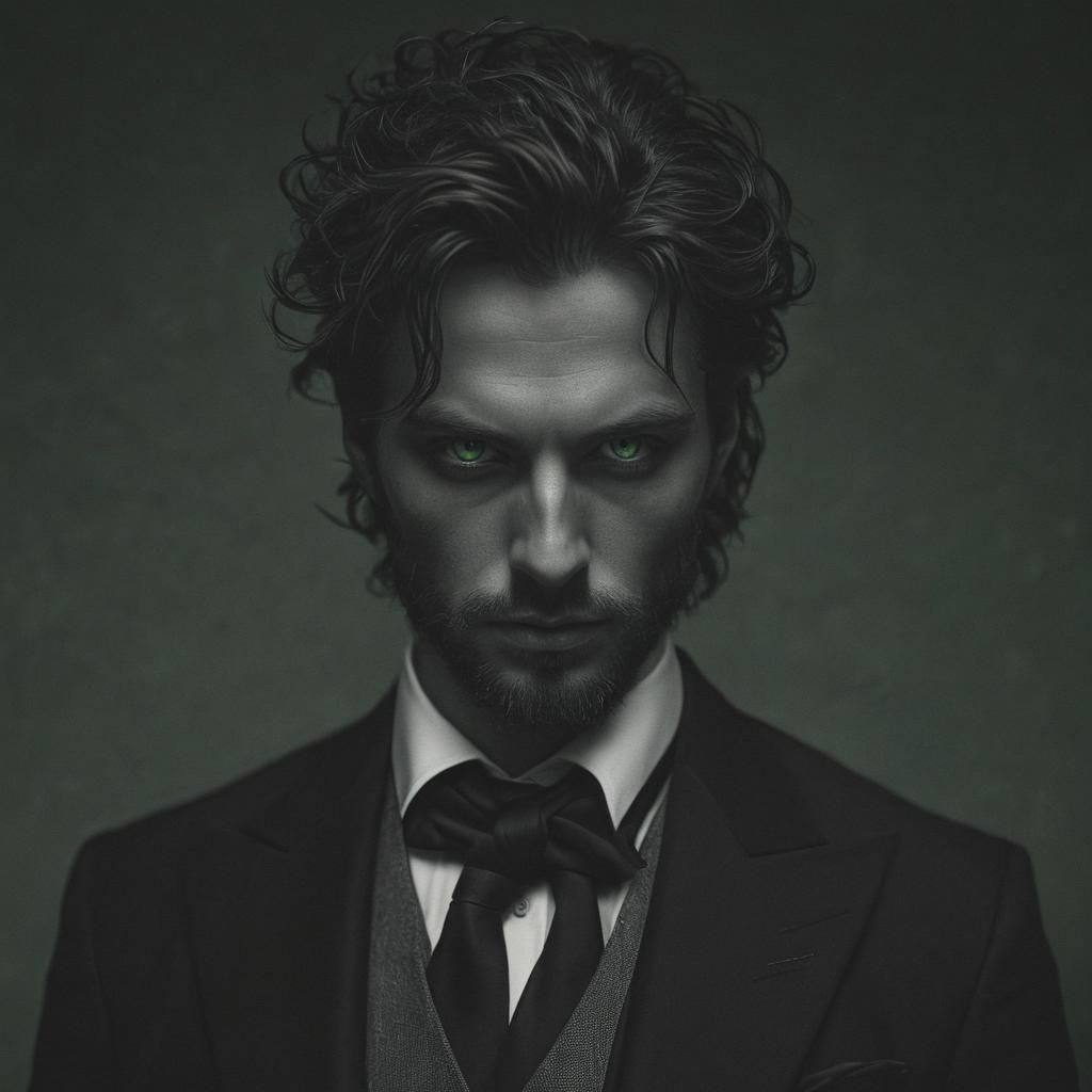 Lion Gentleman in Cyberpunk Noir Style