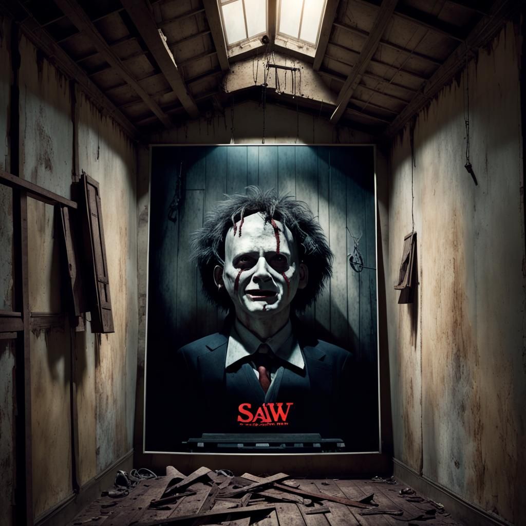 A movie poster of Saw