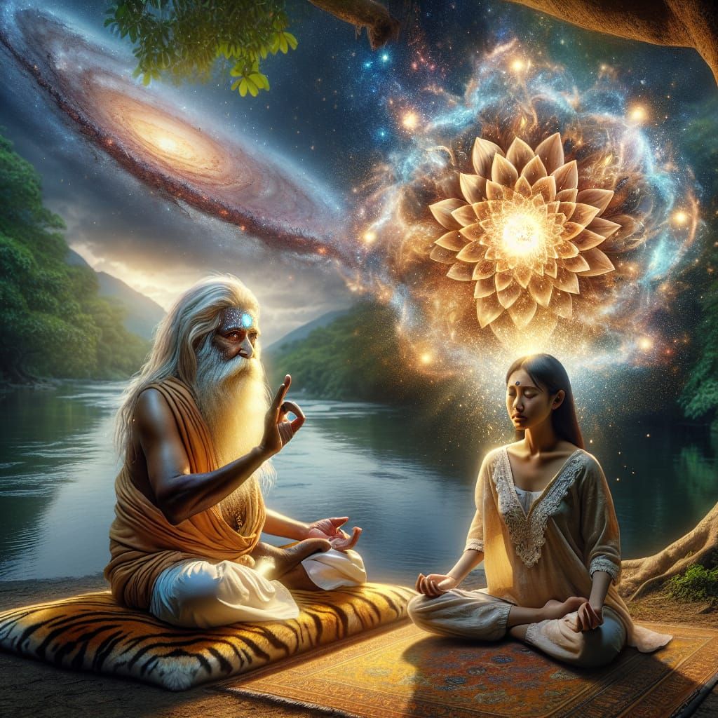 Elderly South Asian Saint in Serene Meditation