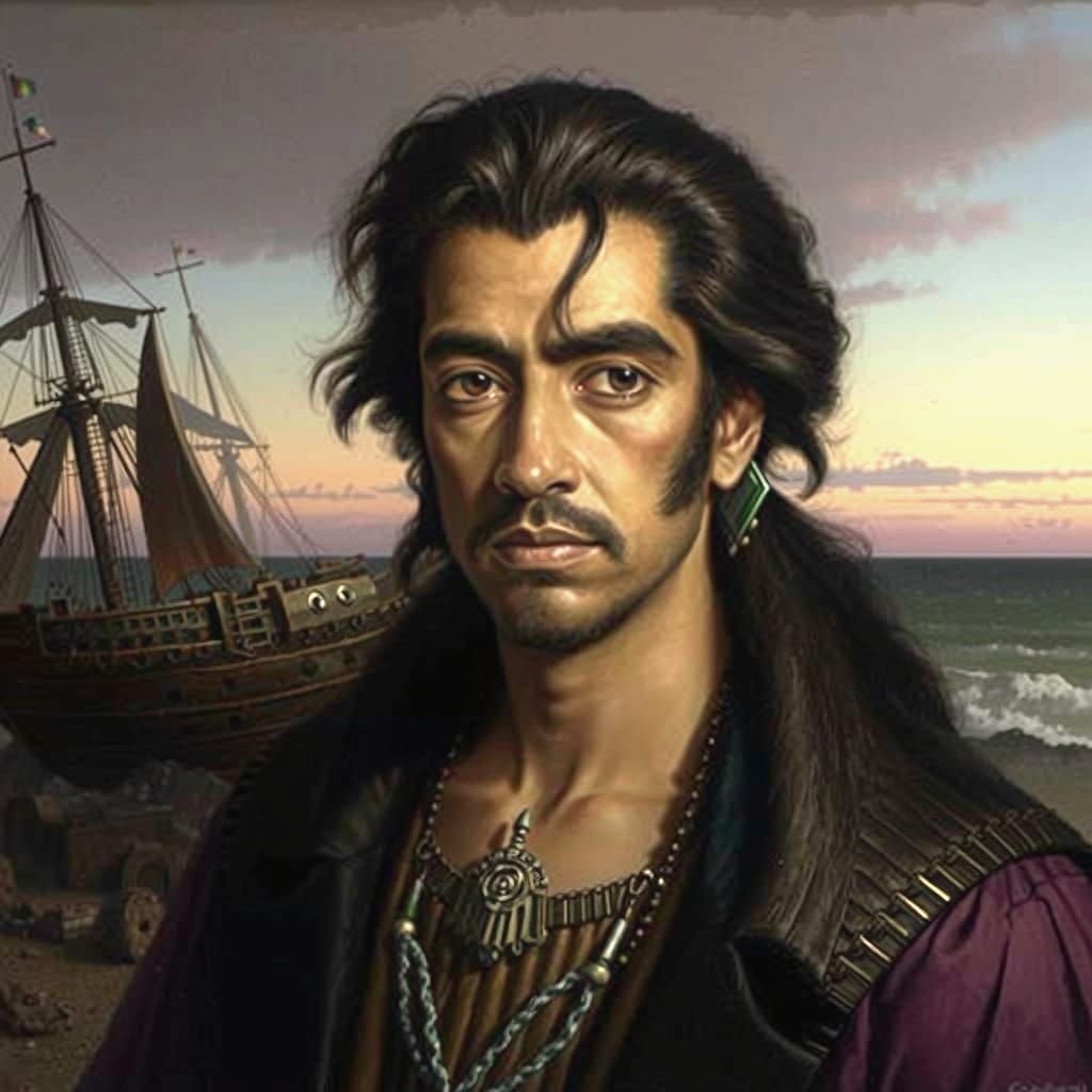 Realistic Twilight Portrait of a Survivor Amidst a Sunken Ci...