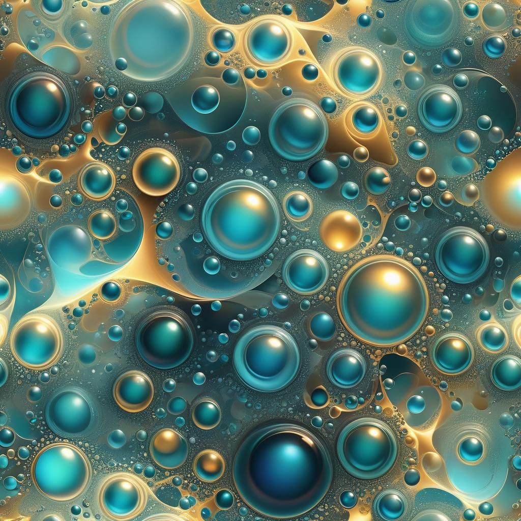 Shimmering Water Molecules in Abstract Fractal Style