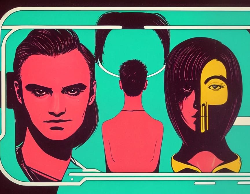 Cyberpunk Rebels in Neon Dystopia