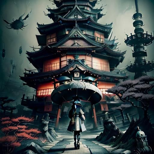 Epic Dystopian Fantasy Portrait with 3D Shading