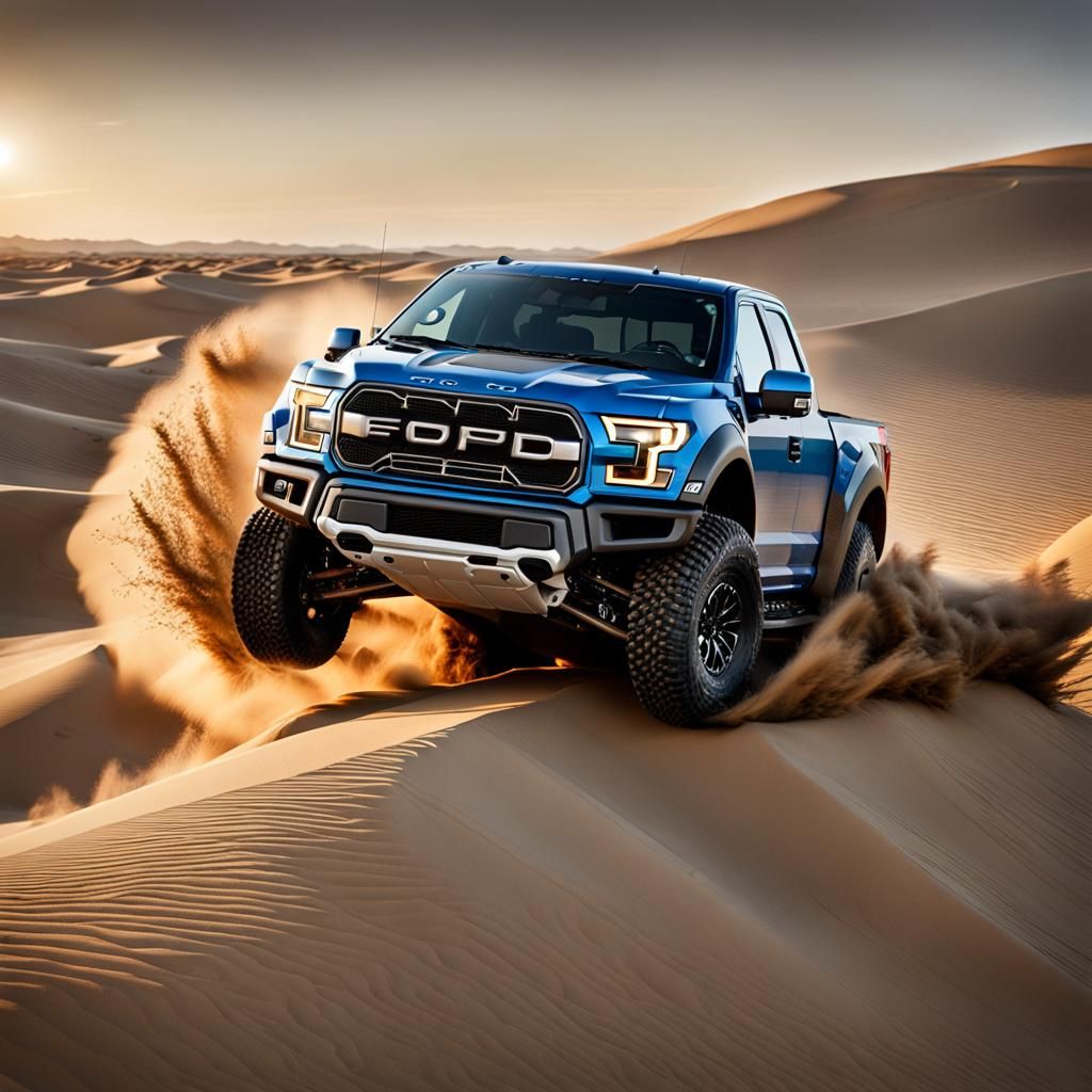 Ford F-150 Raptor Races Dune at Sunset