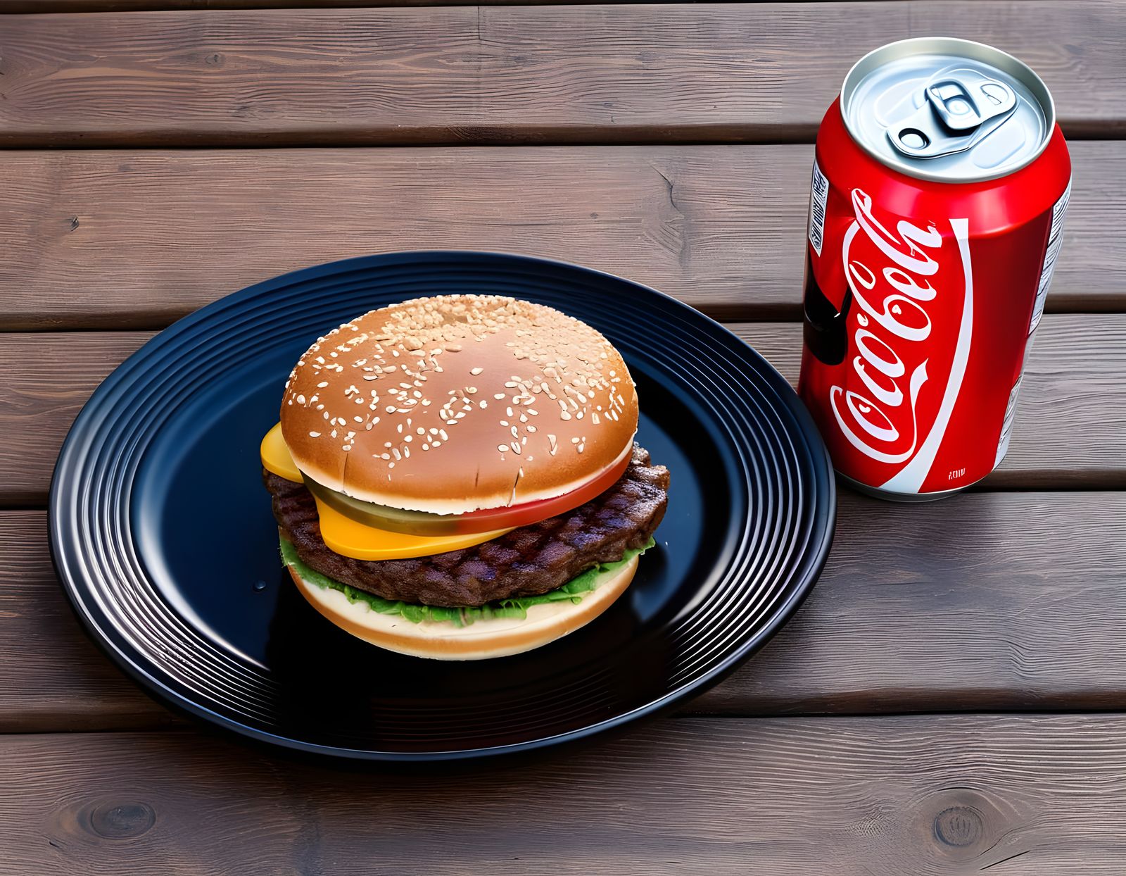 Stomach Pounder and Coke on Wooden Table
