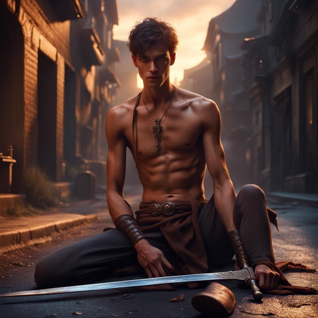 Dead Man with Sword Cane: Detailed Matte Painting