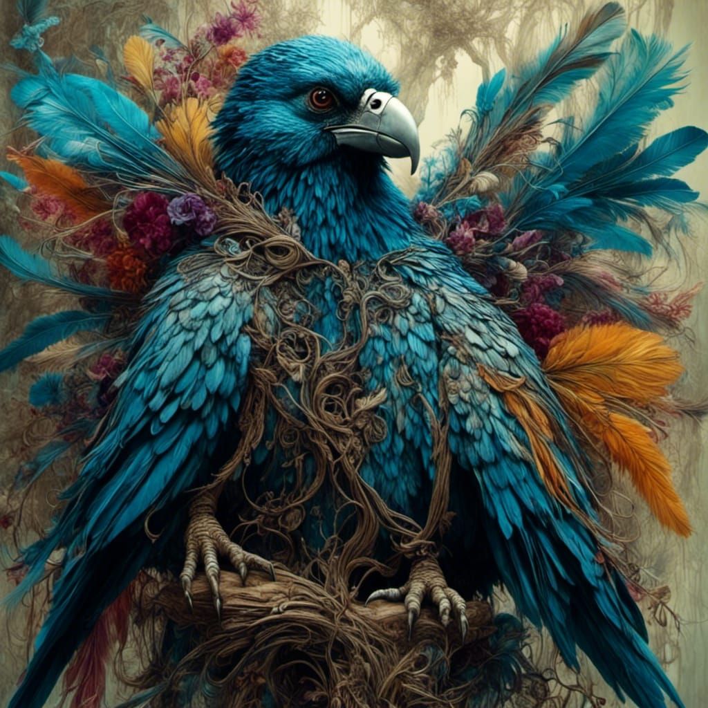Majestic Bird-Human Hybrid Concept Art