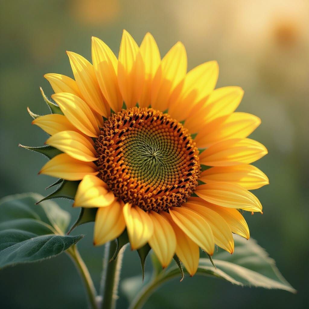 Sunflower Seed Unfolding in Warm Sunlight
