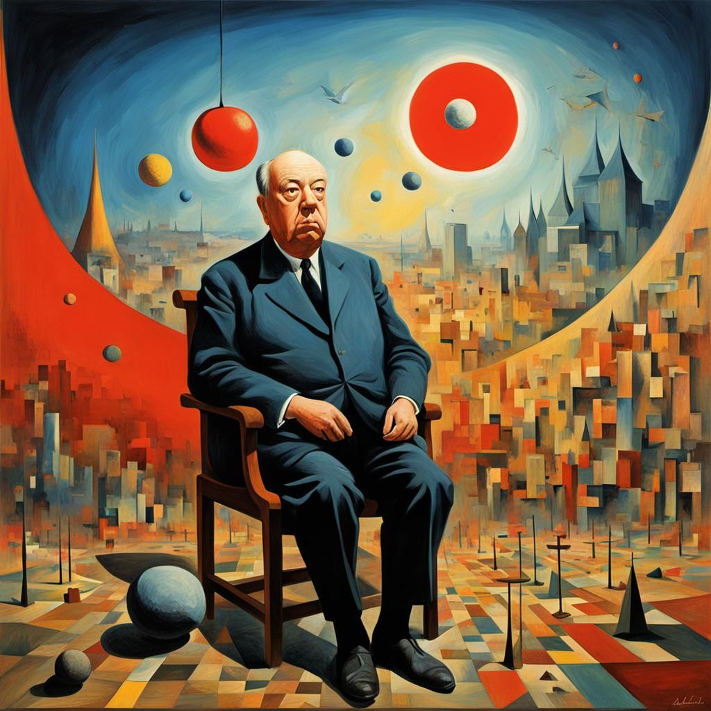 Abstract Portrait of Alfred Hitchcock