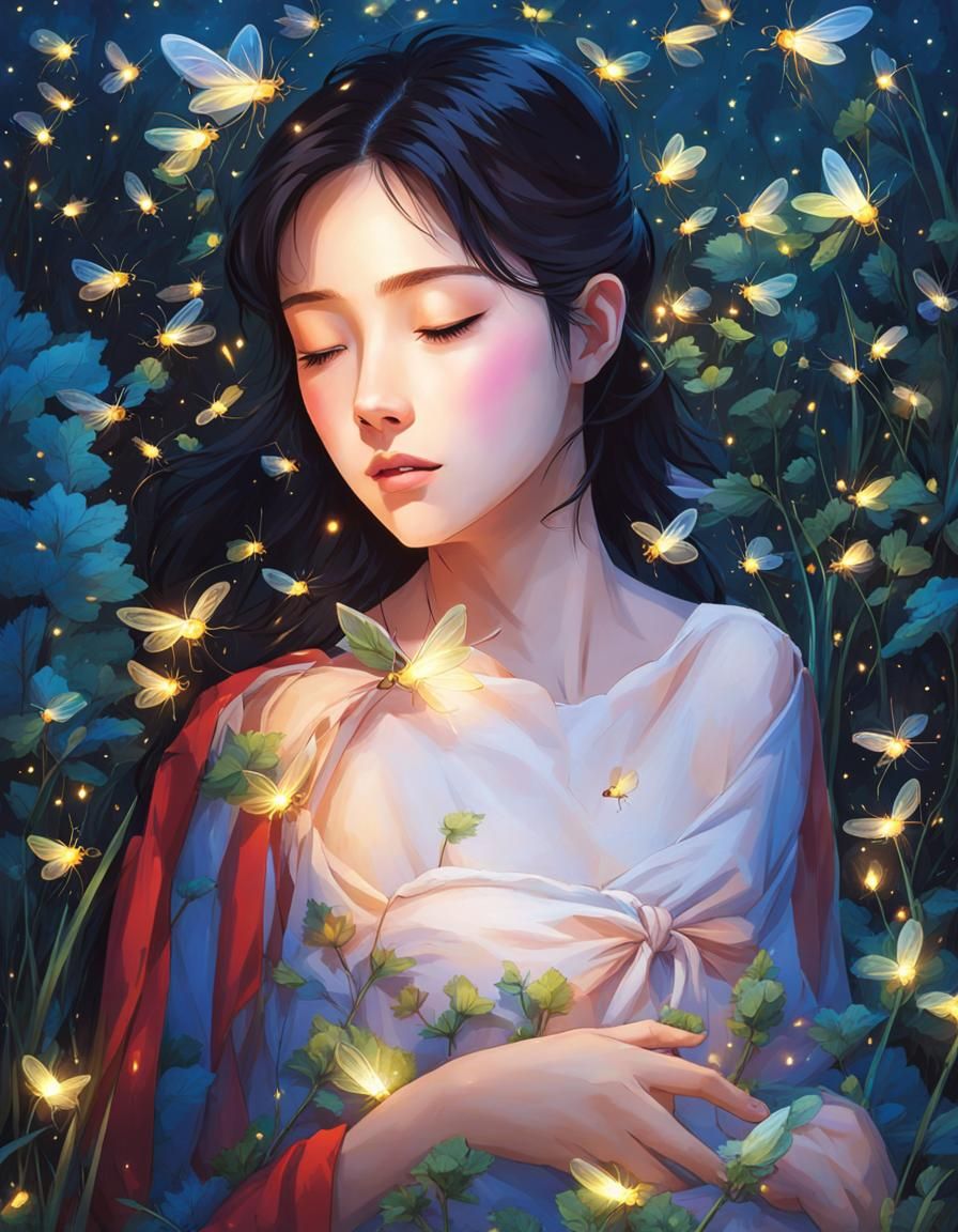 Dreamy Firefly Night Scene