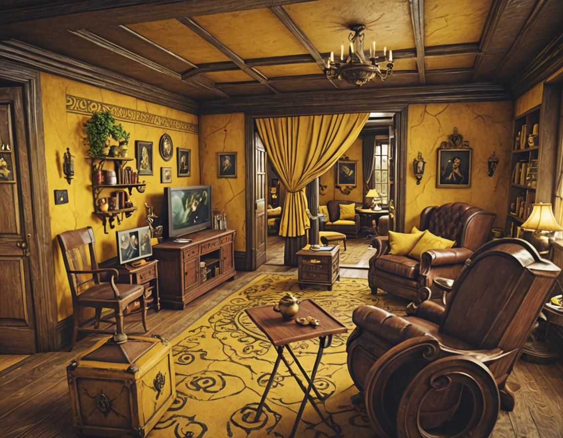 Hufflepuff Common Room: Photorealistic Interior Design