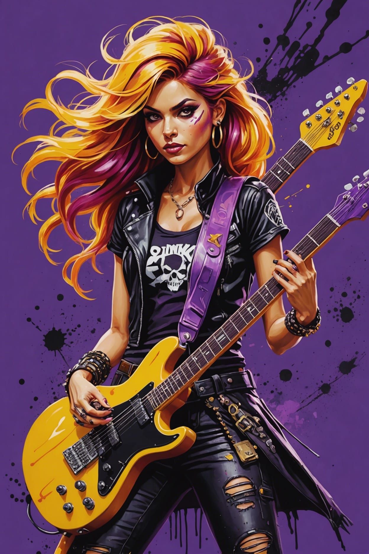 Sunset Shimmer as 90s Punk Rocker Graffiti Art