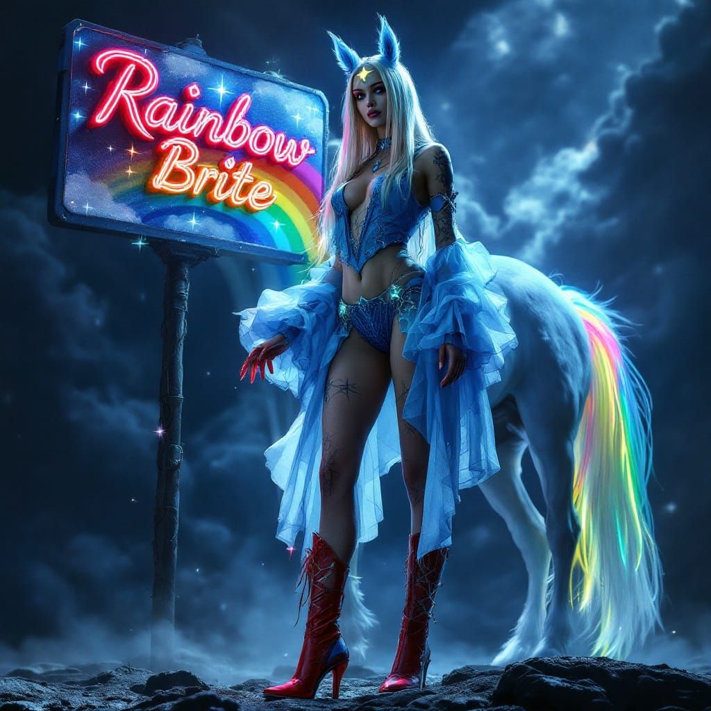 Goth Rainbow Brite in Dramatic Pose