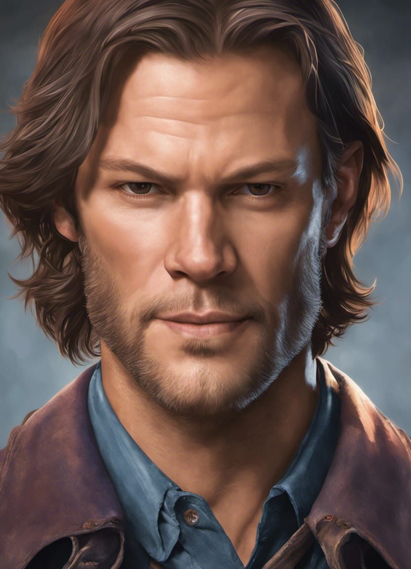 Detailed Portrait of Jared Padalecki in Digital Art Style