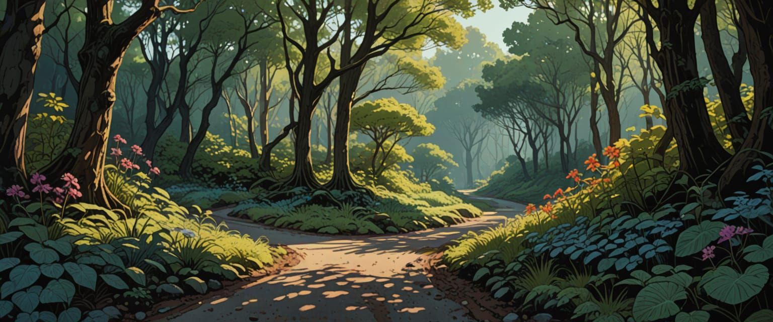 Soulful Journey on a Forest Path