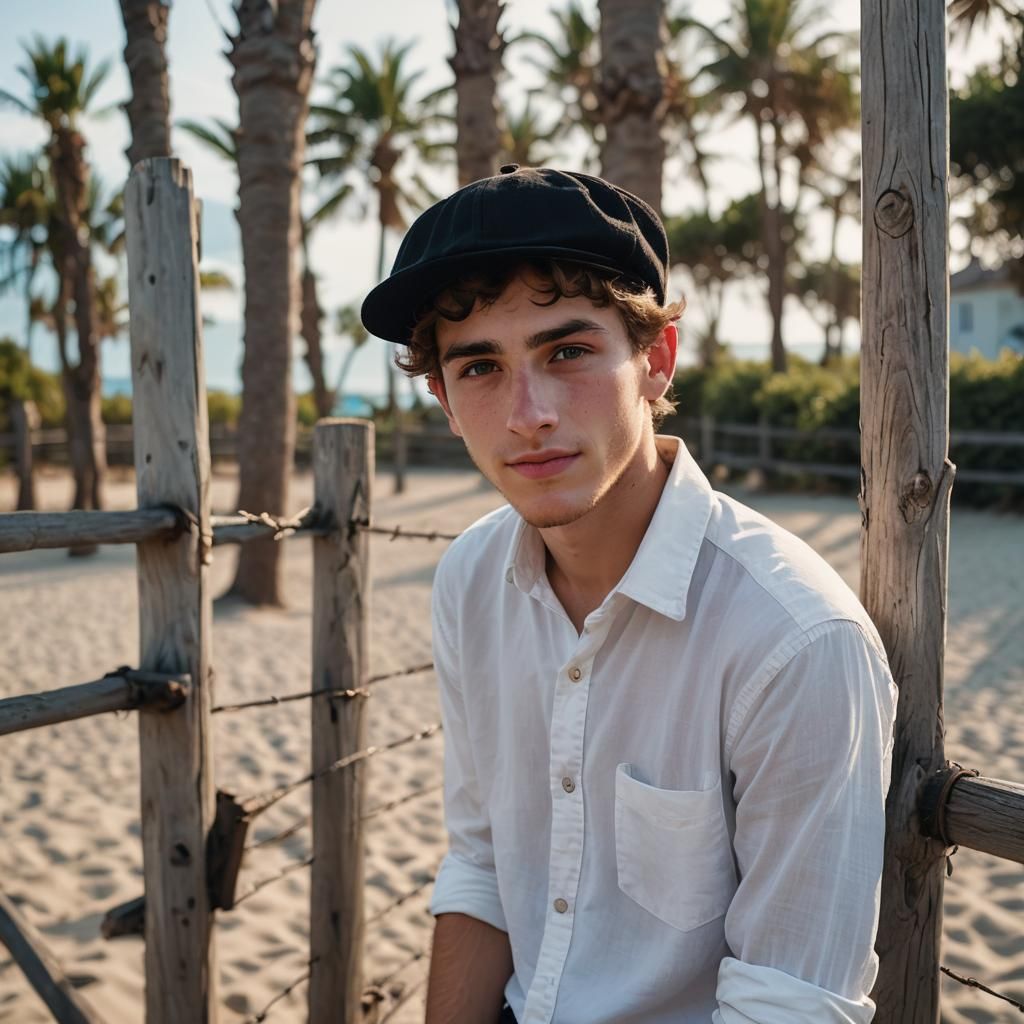 Portrait of a Young Man on a Beach