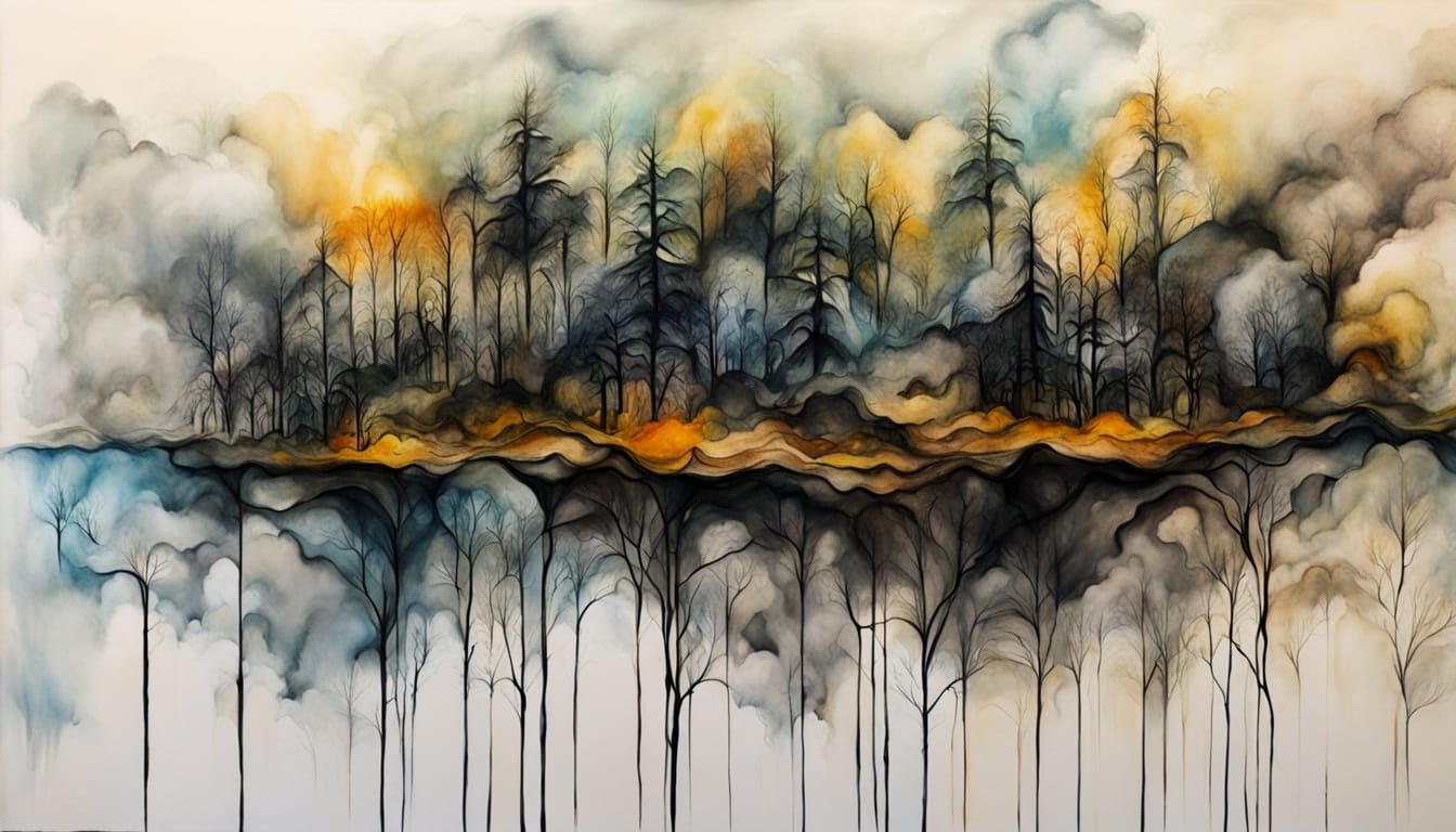 Crystalline Reverie: Surreal Oil and Charcoal Art