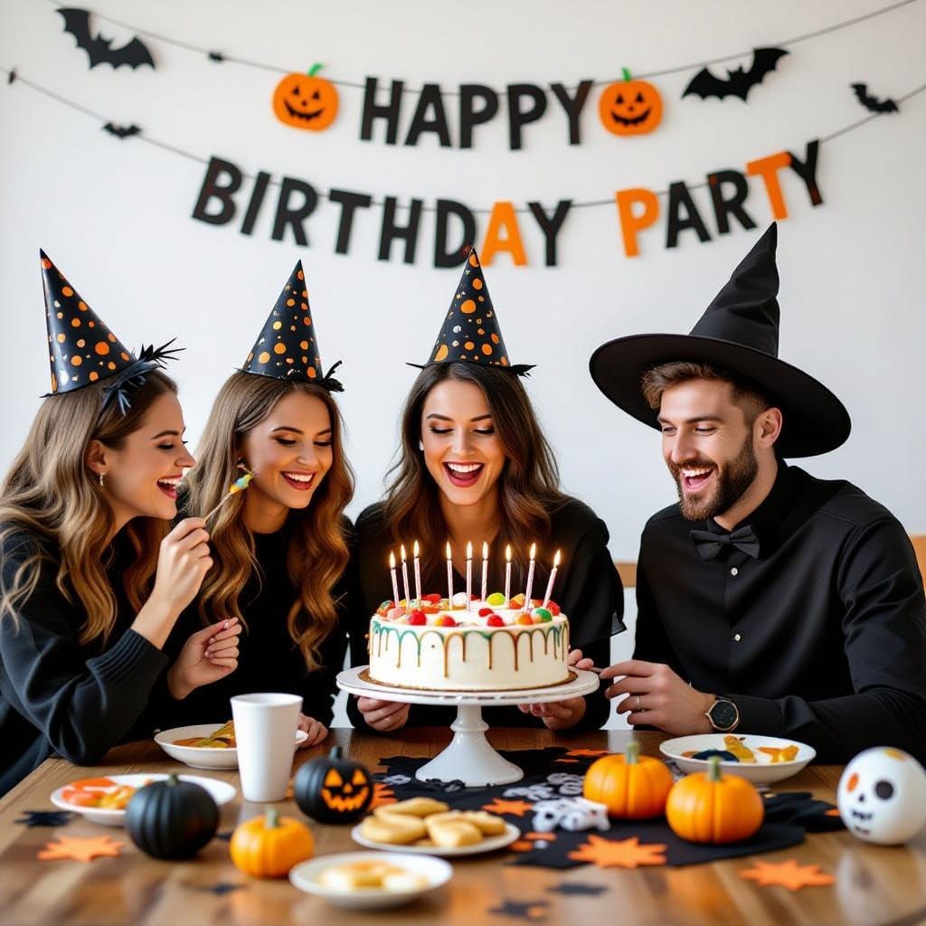 Spooky Birthday Party Scene