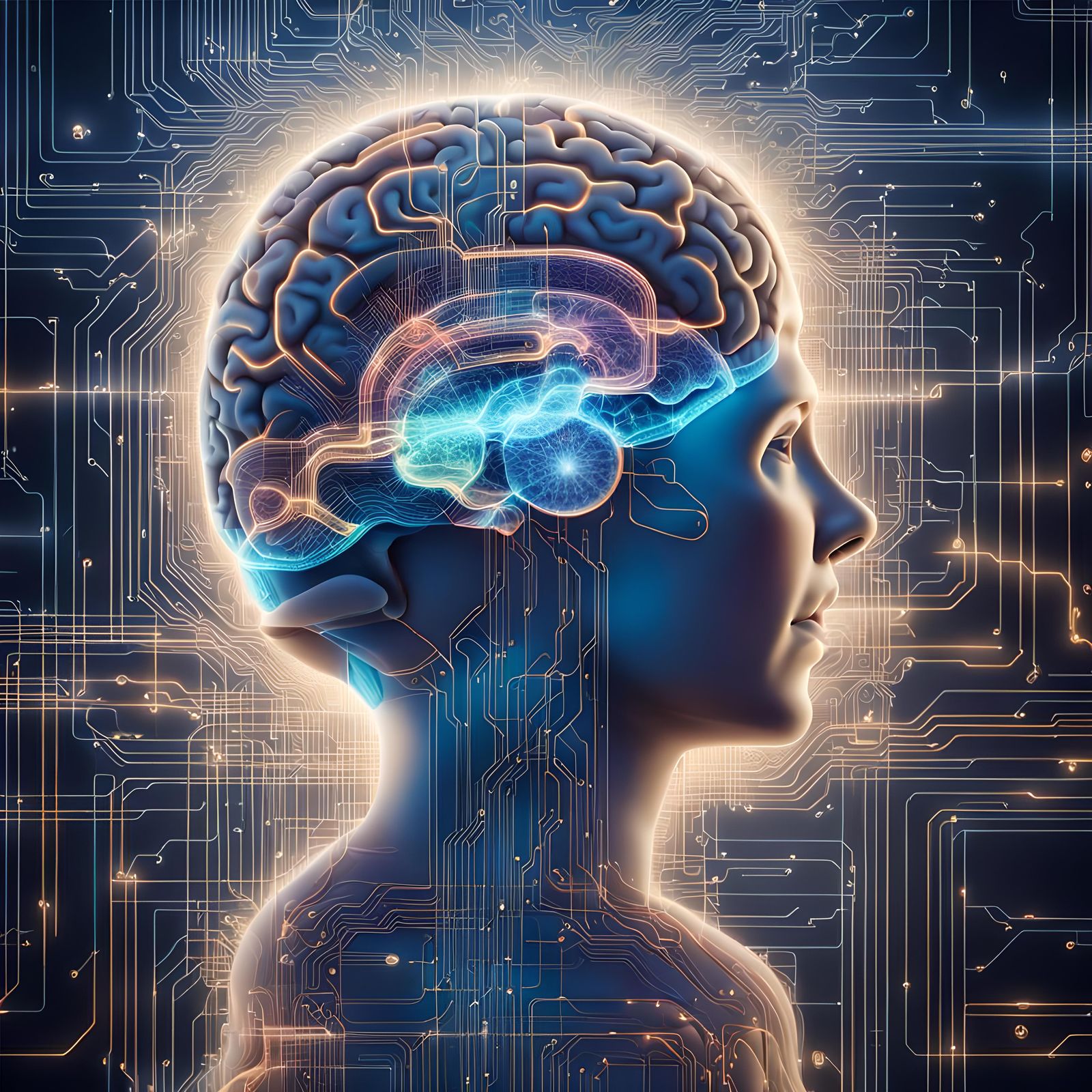 Mind Chip Integrates with Brain in 3D Rendering