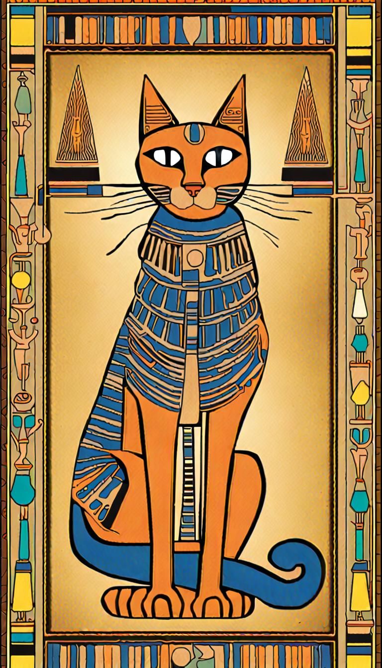 Ancient Egyptian Cat Gods in Art Deco