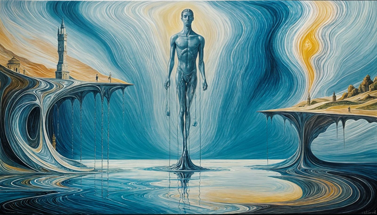 Surreal Water World in Light as Etching