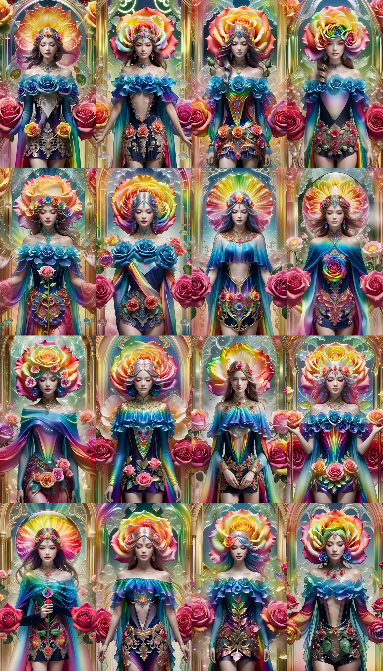 Art Deco Rainbow Rose in Galacticscape