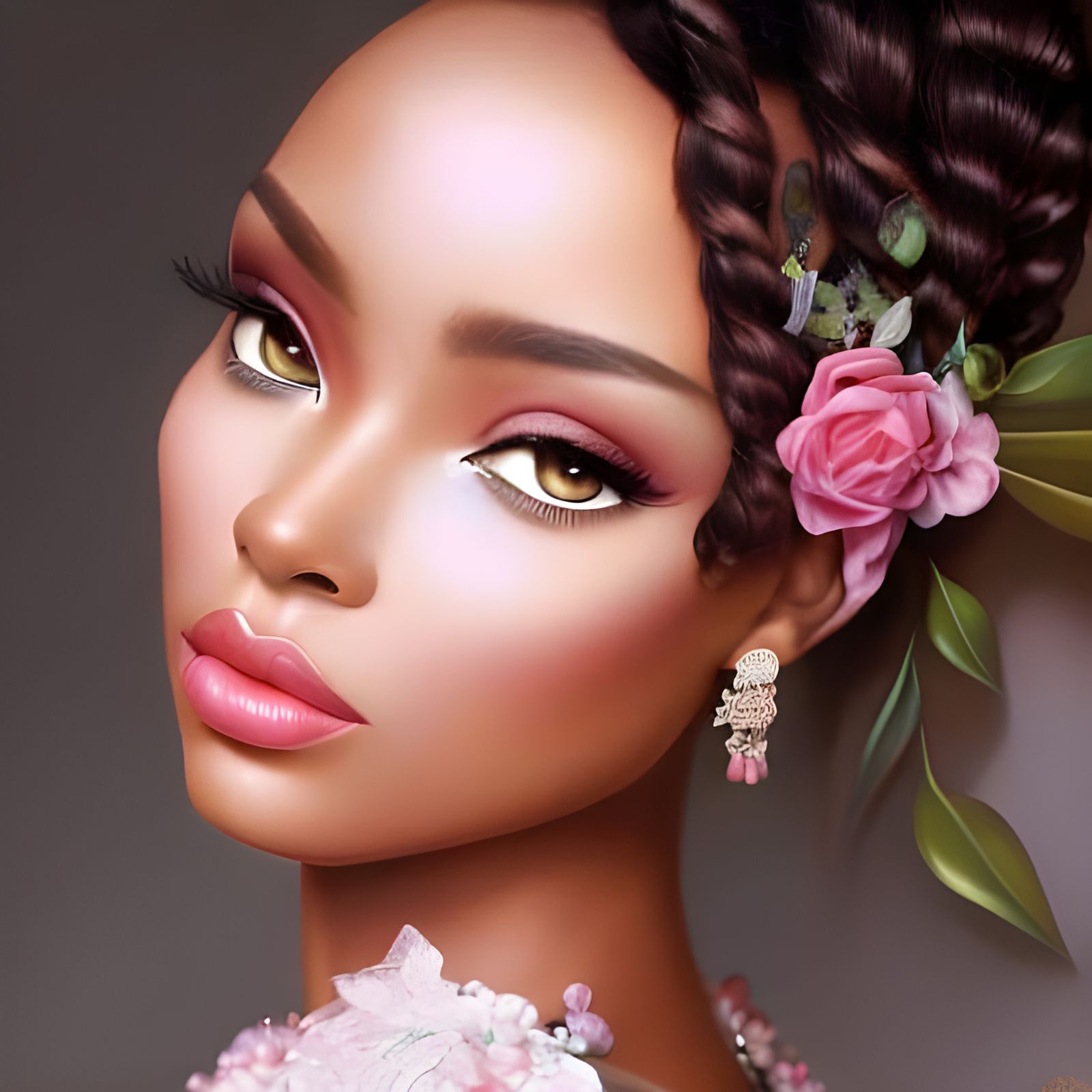 Princess Tiana Portrait in Hyperrealistic Style