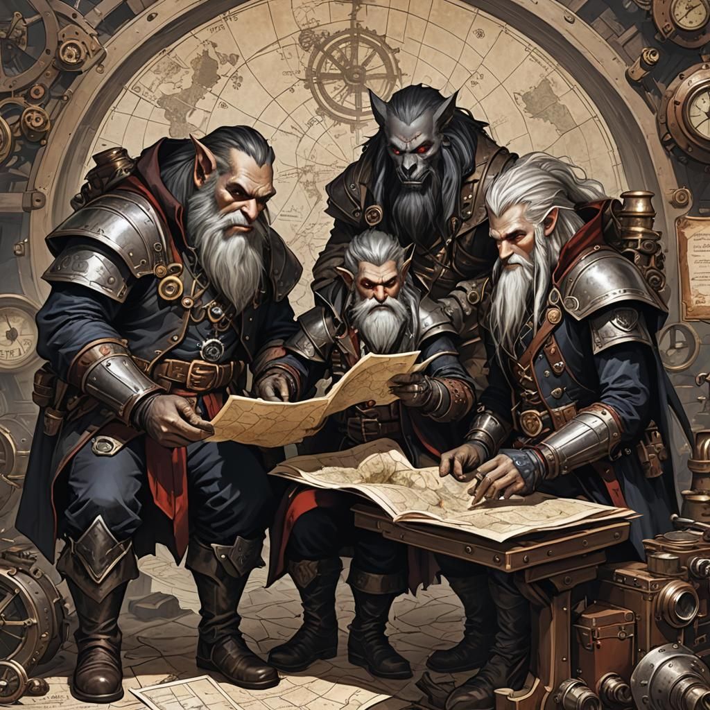 Steampunk Adventure: Dwarf, Vampire, Werewolf, and Drow