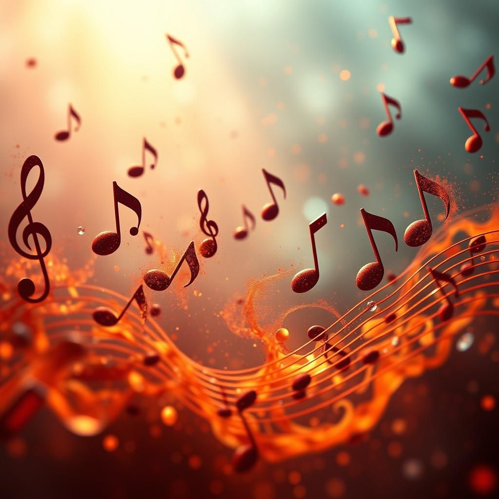 Syncopated Song: Detailed Musical Notes in Digital Art