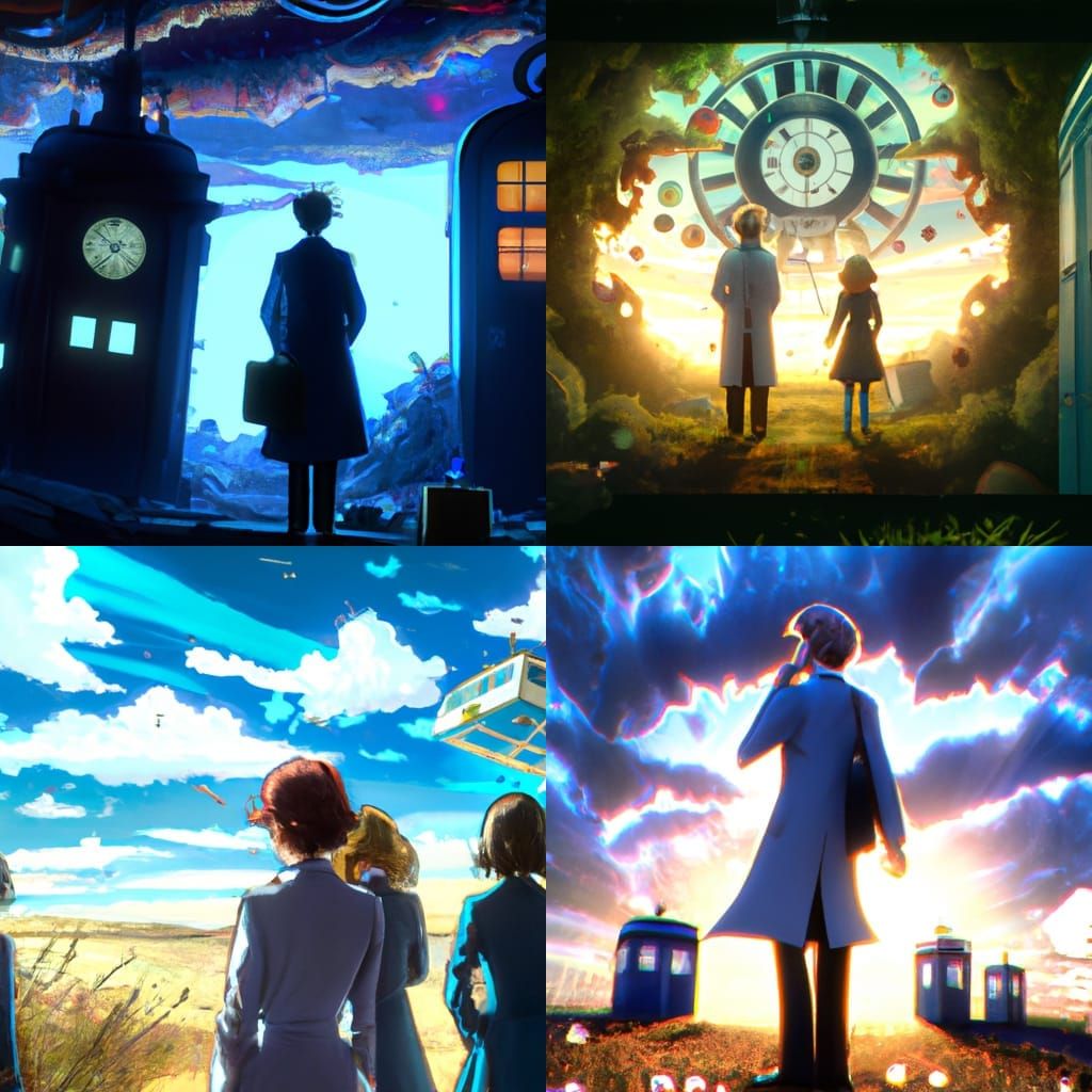 Doctor Who in Studio Ghibli Anime Style