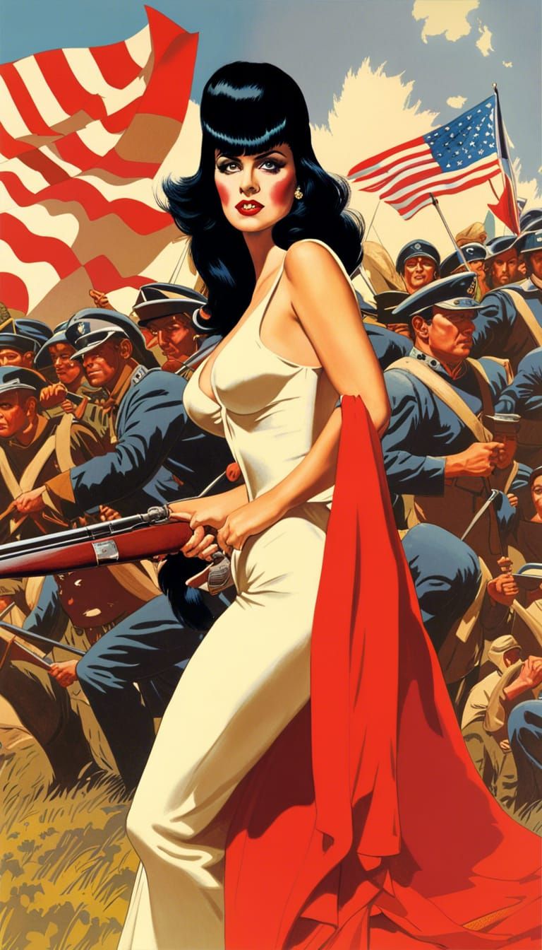 Elvira as a Revolutionary War superhero