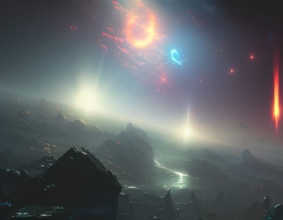 Prismatic Worlds: A Dark Fantasy Concept Art