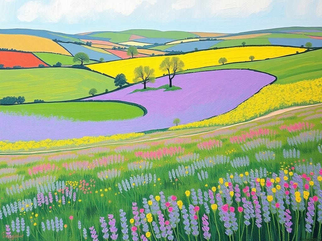 Fauvist Spring landscape, Yorkshire Dales