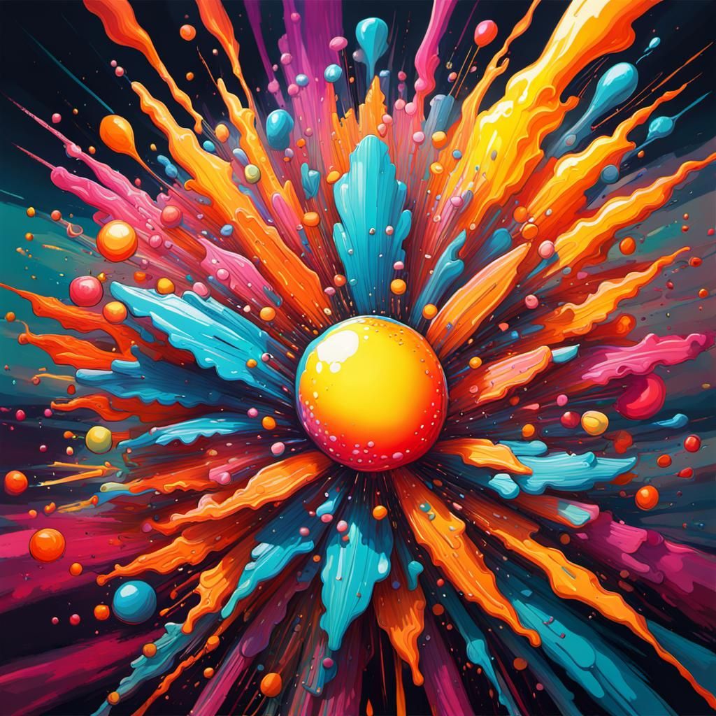 Vibrant Pop Explosion: Hyperdetailed Digital Painting
