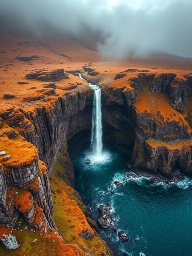 Kilchattan Waterfall on Skye in Impressionistic Style