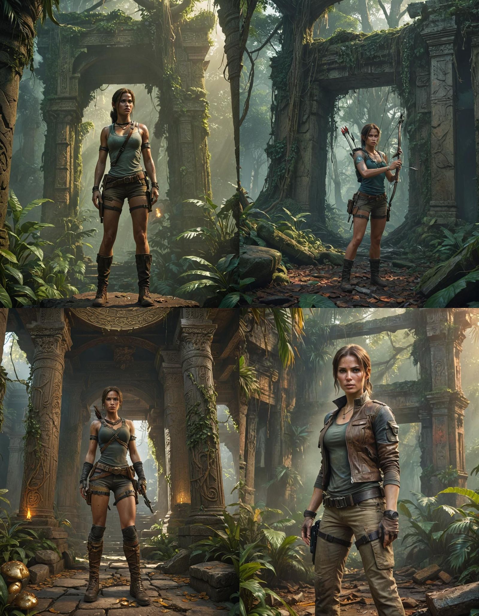 Detailed Matte Painting of Lara Croft in 8K