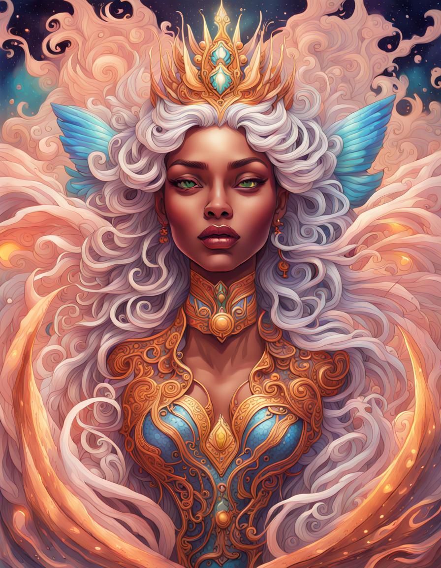 Ethereal Night Queen in Hyperrealistic Splash Art